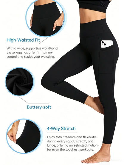 5pcs Women'S Hip-lifting& Tummy Control Leggings, Quick-drying, Breathable, Highly Elastic and Soft, Suitable for Gym, Yoga, Pilates, Beach Wear, Undergarments, Casual Pants, Yoga Pants and Safety Shorts