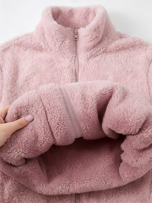 Cationic Fabric Glossy Coat Women's Autumn/winter Cardigan High-end Niche Zip-up Outerwear