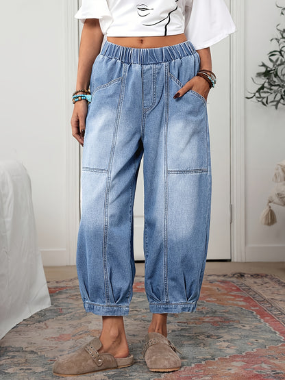 Women's Plus Size Denim Clothing Casual Loose Slant Pocket Autumn And Winter Carrot Pants