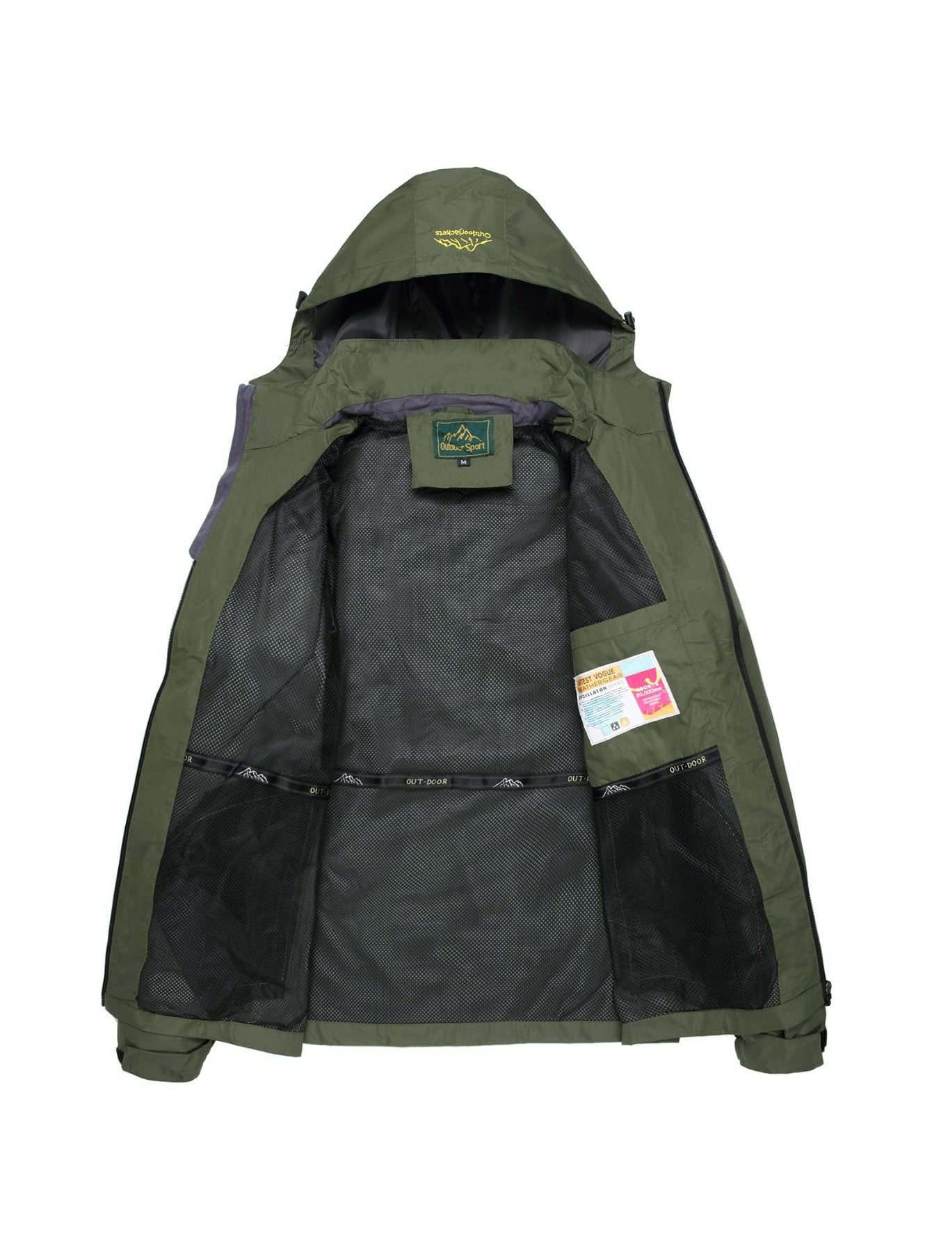 Men'S Rain Jacket Waterproof with Zipped Pockets Windproof Rain Jacket with Hooded