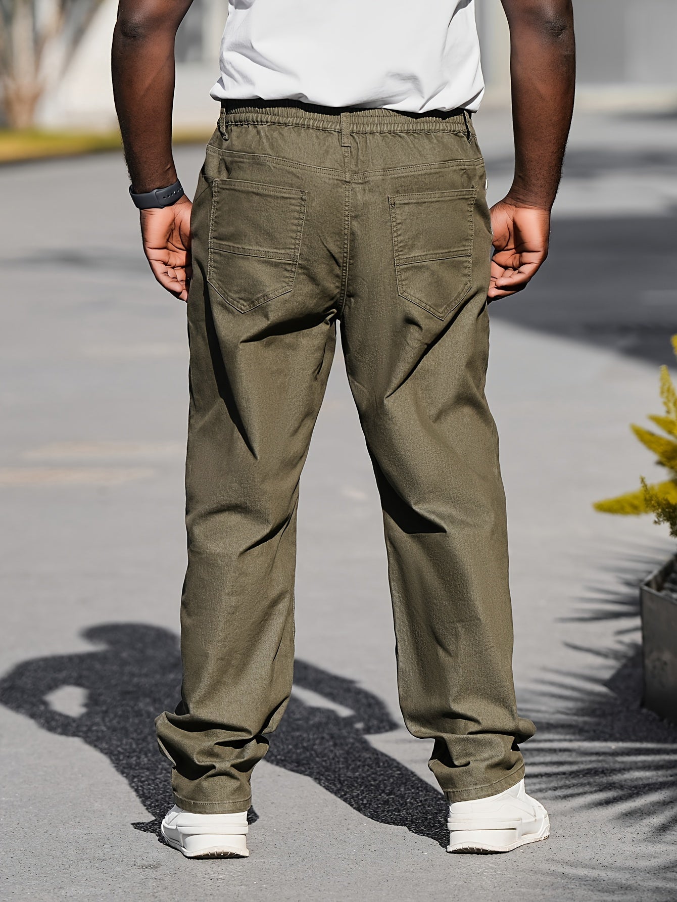 Men'S Plus Size Straight-Leg Jeans with Elastic Waist - Comfortable Denim Casual Trousers Featuring a Woven Design, Suitable for Spring, Summer, And Fall, Easy to Maintain (Machine Washable) - Plus Size Straight Leg Jeans for Men, PLUS SIZE