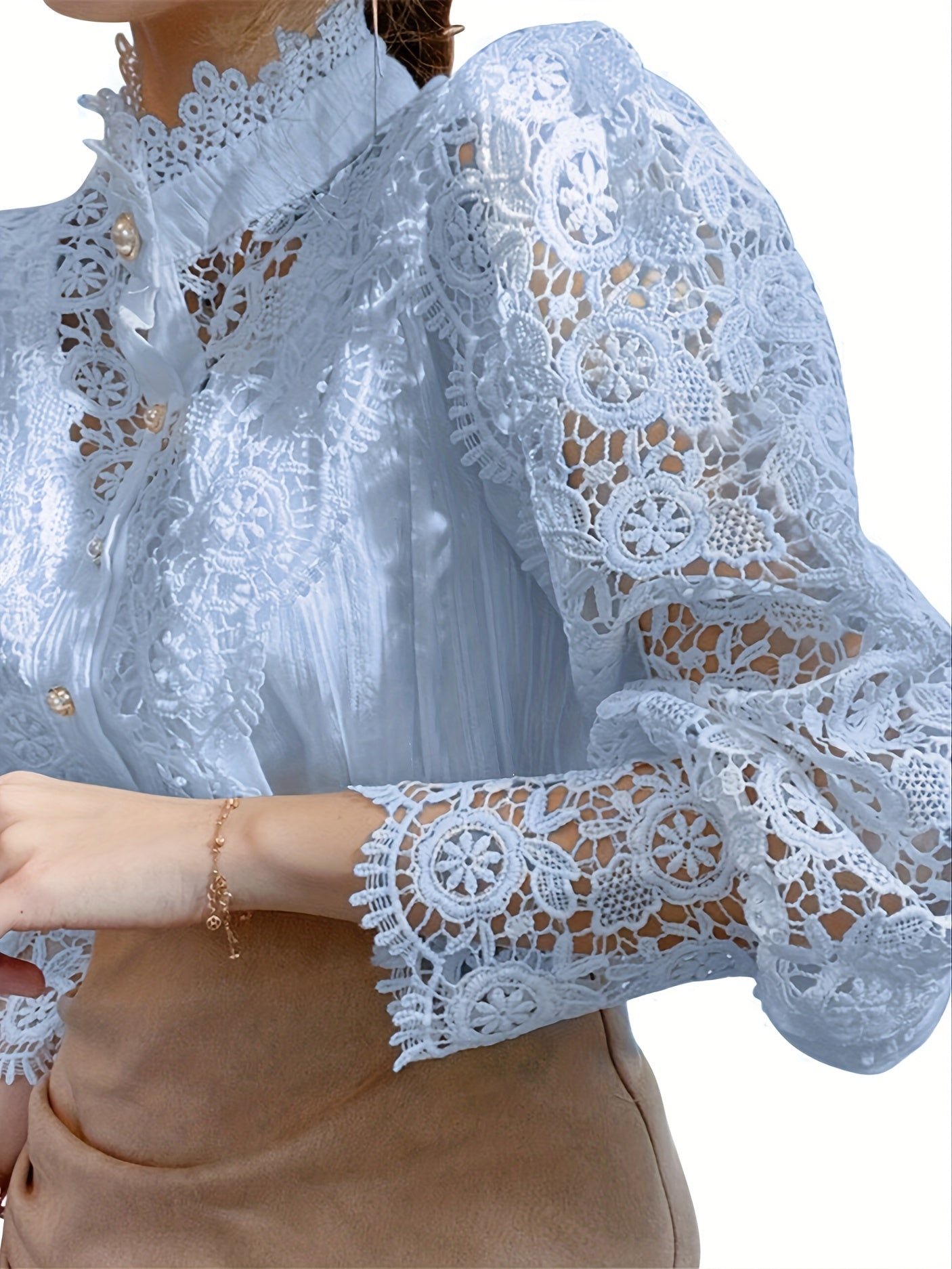 Women's Dark Green Lace Shirt - product view 19