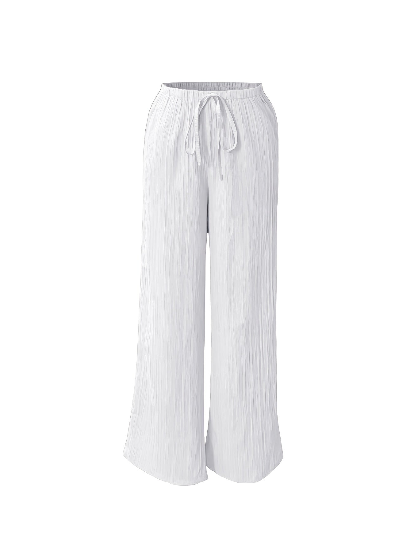Women's 3pcs Elegant Casual Wide-leg Trousers, Straight Leg Design, Suitable for All Seasons, Adult Fit, All-season Trousers, Loose Fit, Comfortable and Flattering.