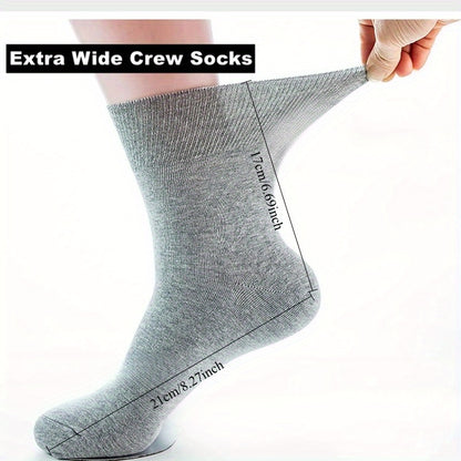 4 Pairs Men'S Socks - Wide Tube Design for Neuropathy & Blood Circulation Care, Loose Fit with Arch Support & Targeted Compression, Daily & Special Occasion Socks, Machine Washable - Ideal for Elderly, Diabetic Foot Care & Circulation Issues (Value