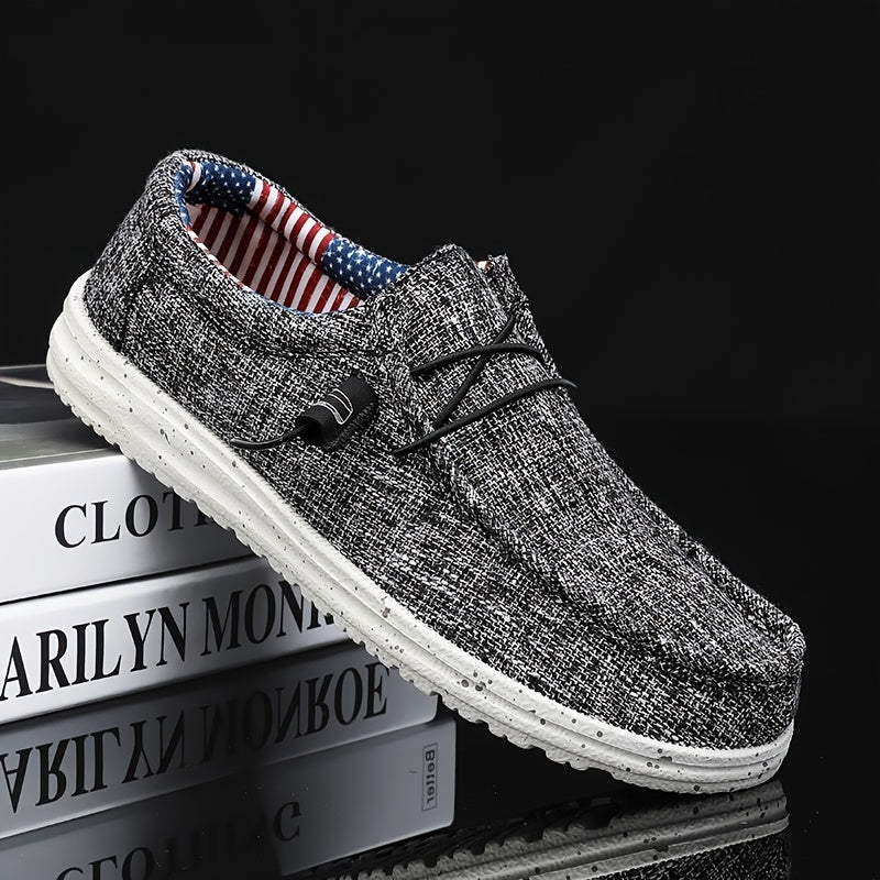Men'S Lightweight Breathable Sports Shoes, Universal Loafers, Soft Canvas Shoes, Light And Comfortable Embellished Soles, Light And Comfortable All Year Round, Breathable Lining, Daily Shoes, Leisure Style Soft Fabric Lined Skateboard Shoes