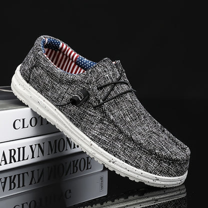 Men'S Lightweight Breathable Sports Shoes, Universal Loafers, Soft Canvas Shoes, Light And Comfortable Embellished Soles, Light And Comfortable All Year Round, Breathable Lining, Daily Shoes, Leisure Style Soft Fabric Lined Skateboard Shoes