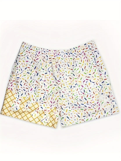 Baseball Ice Cream Teen Shorts Teenager'S Paisley Graphic Shorts Sports Basketball Headscarf Shorts Running Street Y2K Side Pull Belt for Outdoor, for Teenager, For Teenager