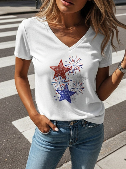 2026 Daily V-Neck T-Shirt, Standard Size Suitable for Daily Life and Casual Outings, Ideal Gift for Friends and Family