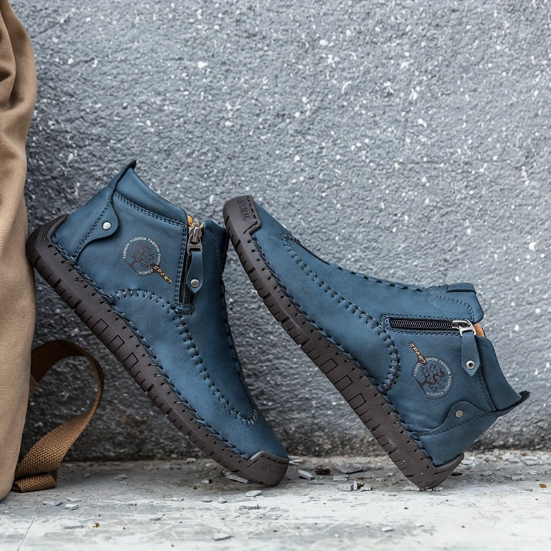 [Casual Classic Boots] Ladies Plus Size Fashion Short Boots Handmade Casual Shoes Classic Outdoor Shoes Women's Shoes With Side Zippers