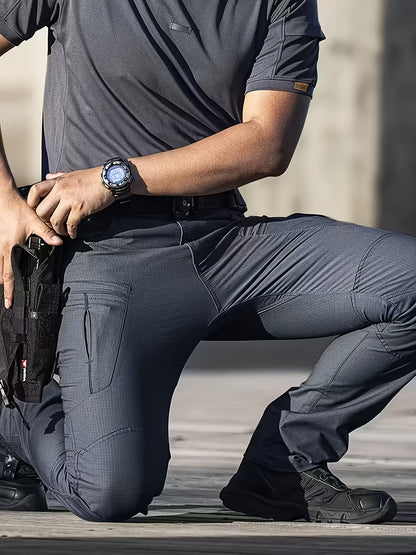 [Tactical Cargo Pants] Lightweight & Tear-ResistantMen's TacticalCargo Pants | (Waist Belt Included)Multi-Pocket Design, Loose Fit for Hiking, Camping, Construction | Elastic Fabric, Outdoor Sports & Casual Version