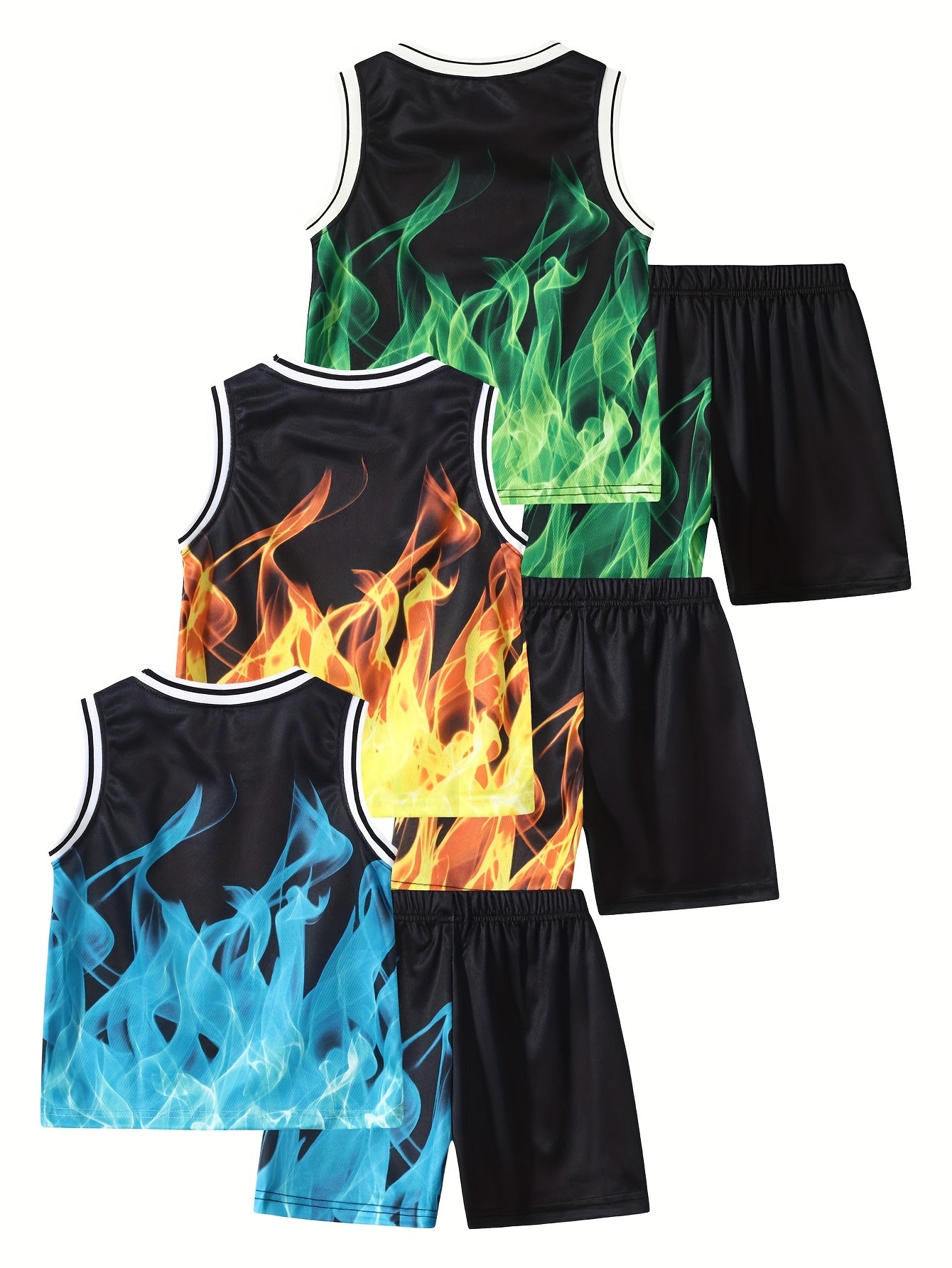 6pcs Boys Quick Dry Sports Summer Suit 8 Years Old Boy Casual Funky Vest Shorts Kids Outfits 10 Years Old Pop Clothing, for Outdoor