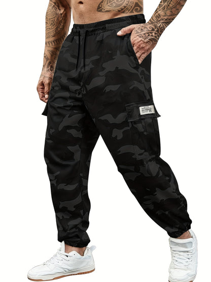 Men'S Camo Jogger Pants Military Cargo Pants Leg-Bound Tapered Casual Camouflage Pants