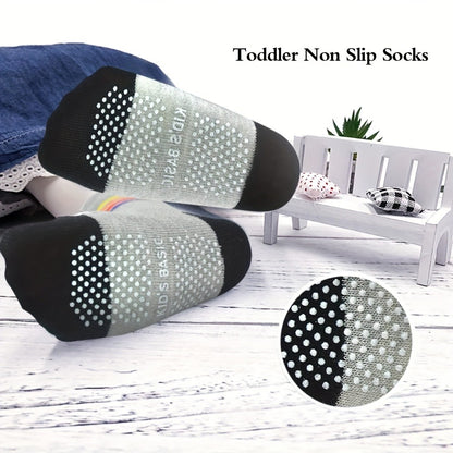 Kids' Assorted Non-Slip Crew Socks - 12/24-Pair Options