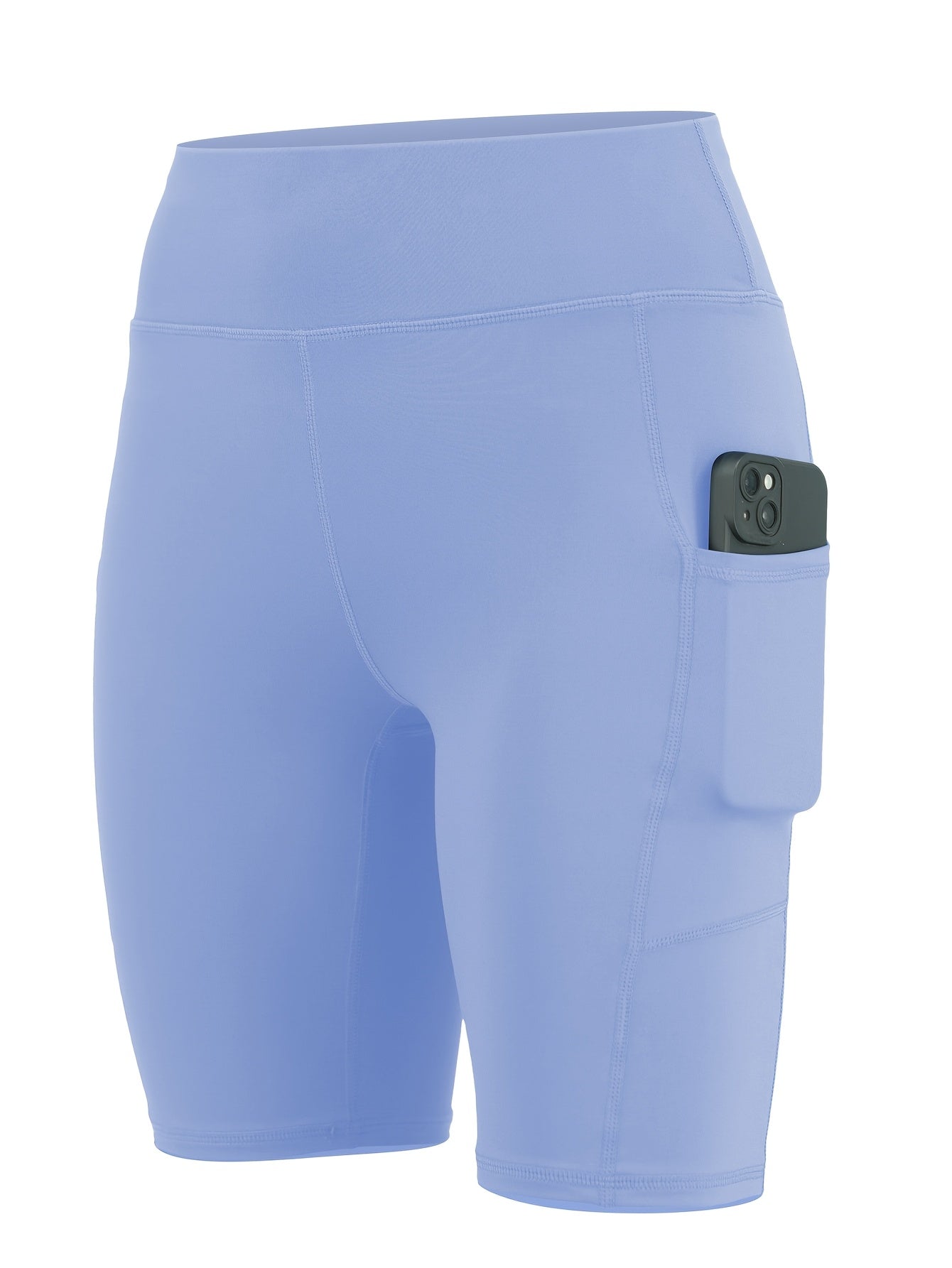 6-pack Large Size Sport Shorts For Women, Fashionable Casual Shorts, High-waist High-stretch Yoga Shorts, 5-inch Shorts With Phone Pocket