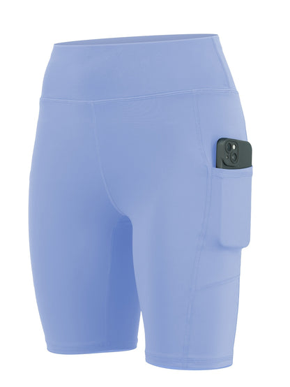 6-pack Large Size Sport Shorts For Women, Fashionable Casual Shorts, High-waist High-stretch Yoga Shorts, 5-inch Shorts With Phone Pocket