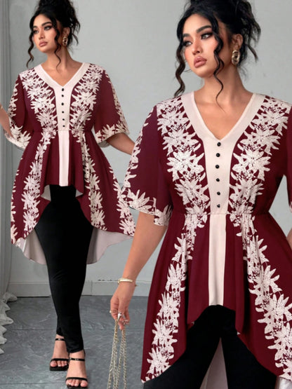 Women's White Polyester Printed V-Neck Dress - product view 22
