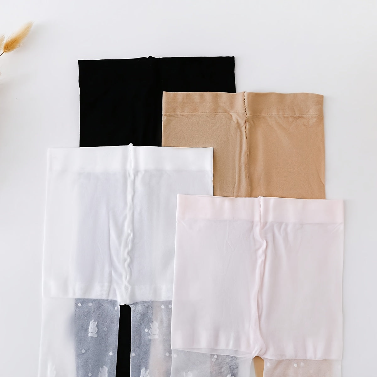 4 Pack Girls' Breathable Bunny Mesh Stockings - Soft Stretchy All-Season Wear, Hand Wash Only, Solid Color Design for Playdates & Everyday Outfits