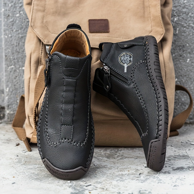 [Casual Classic Boots] Ladies Plus Size Fashion Short Boots Handmade Casual Shoes Classic Outdoor Shoes Women's Shoes With Side Zippers