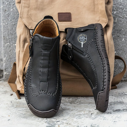 [Casual Classic Boots] Ladies Plus Size Fashion Short Boots Handmade Casual Shoes Classic Outdoor Shoes Women's Shoes With Side Zippers
