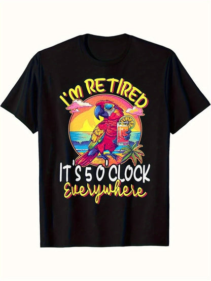 Men's Graphic T-Shirt - Round Neck Short Sleeve Weekend Style 396581