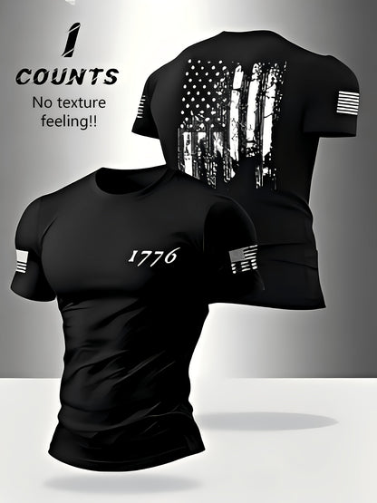 Men'S Round Neck Short Sleeve T-Shirt Suitable for Summer Casual Sports