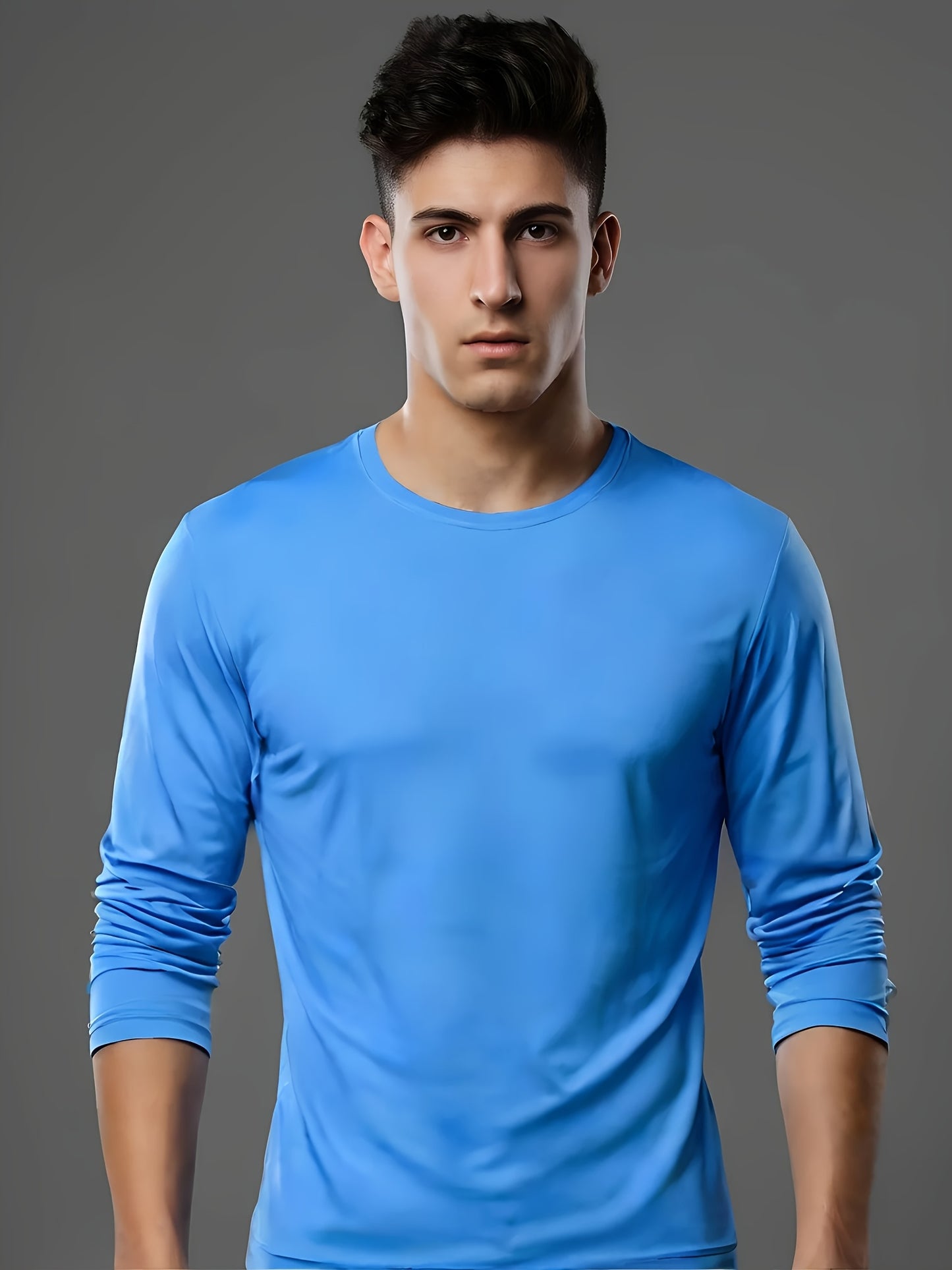 Men'S Long Sleeve Shirts for Active Use - Quick-Drying And Moisture-Wicking, Set of 5, Available in Sizes S to 3XL