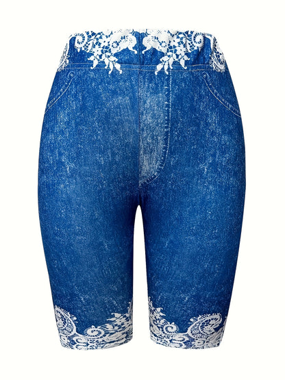 European And American Women's Pants Are Fashionable, Casual, Randomly Printed, Women's Leggings, Cropped Pants, Tight Fitting