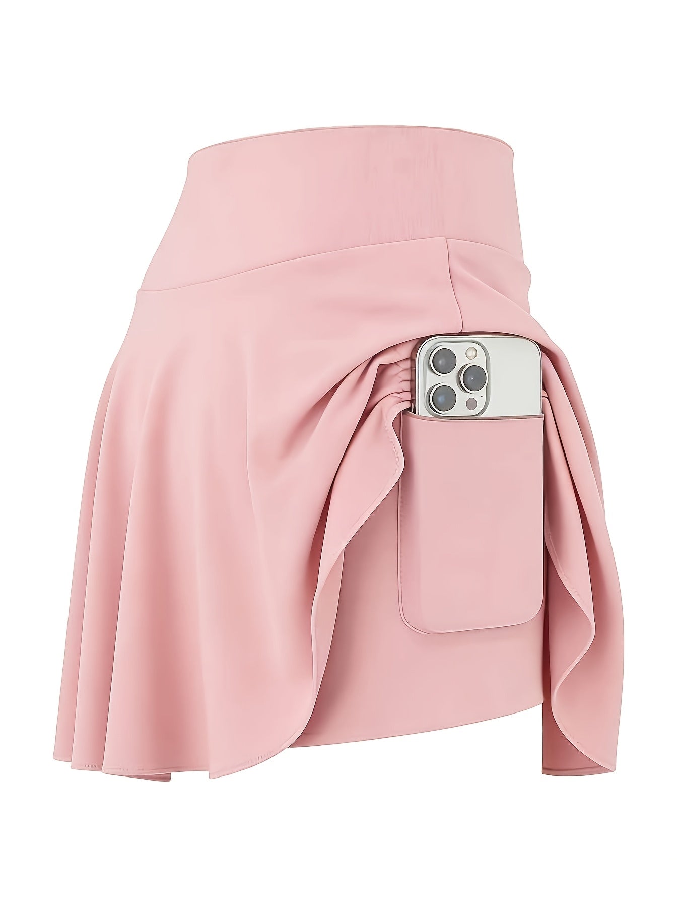 4pcs Women's Athletic Skorts Fake 2pcs Skirt Pants Elegant High Waist Skirt Summer Korean Style with Pockets Breathable Slim Fit Yoga Skirt Built-in Shorts Anti-Exposure Running Fitness Tennis Sports Skirt Gift for Wife Family Friends