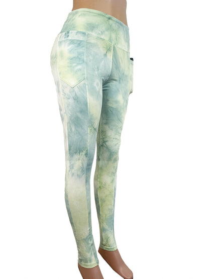 POCKETS Women's Leggings/High Waist Soft Stretch Skinny Solid Color & Printed & Tye Die Leggings for Women, Supper Soft Women's Clothing,,