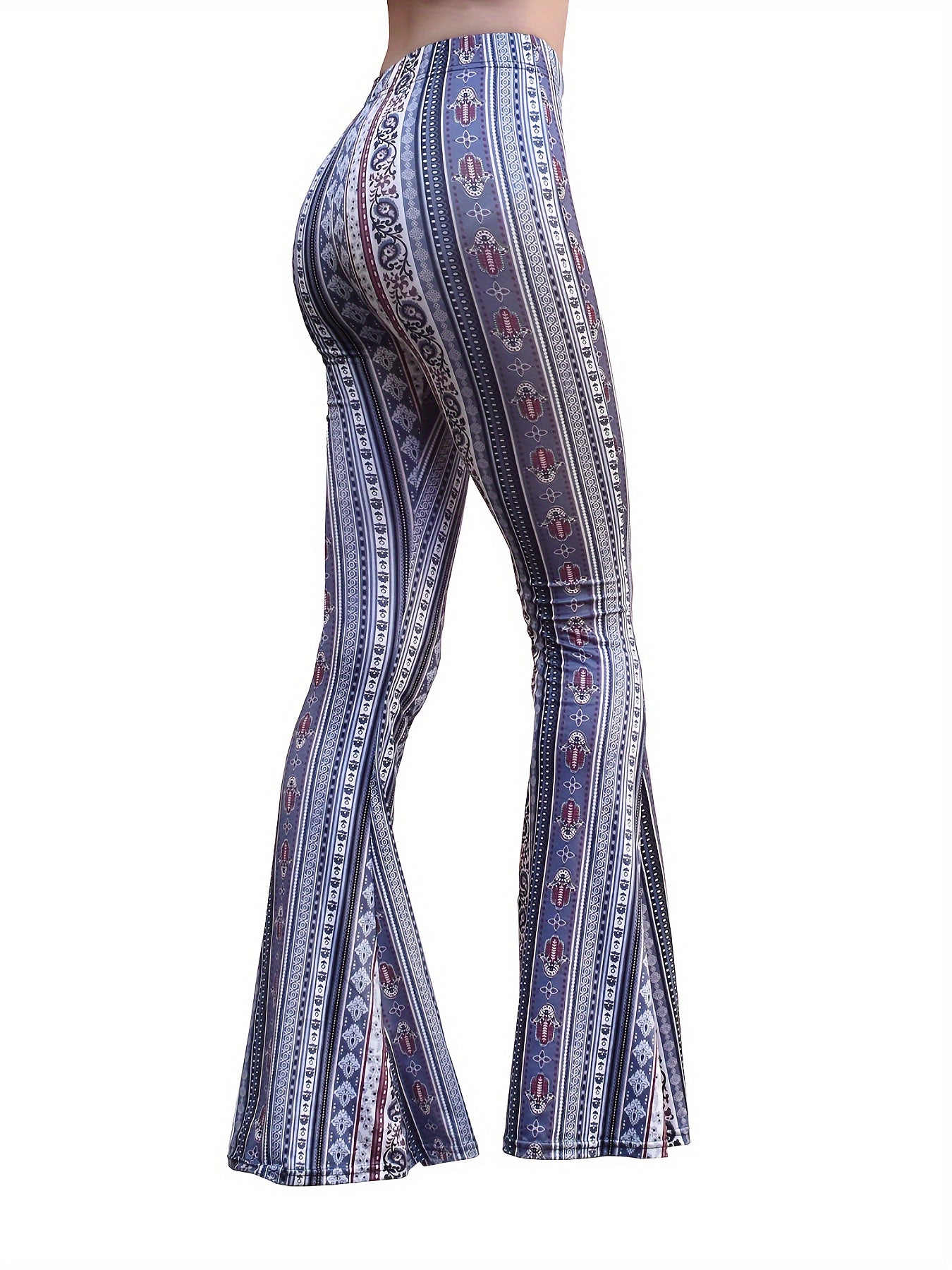 ZAFUL Women'S High-Waisted Cut-Out Trousers Ladder Bootcut Textured Flare Trousers Wide-Leg Evening Pants