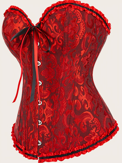 Palace Style Corset with Boning to Shape Waist And Push Up Bust, Sexy Jacquard Shapewear Top, Suitable for Wearing with A Dress, for Halloween Christmas