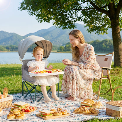 Cochildor Portable Booster Seat & High Chair with Detachable Feeding Tray - Lightweight Sturdy Frame, Ergonomic Kids Chair Suitable for Indoor/Outdoor, Travel, Camping,, Dining Chair, Assembly (Assembly Required)