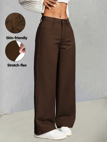 Women's Coffee Brown Denim High-Waist Jeans - product view 5