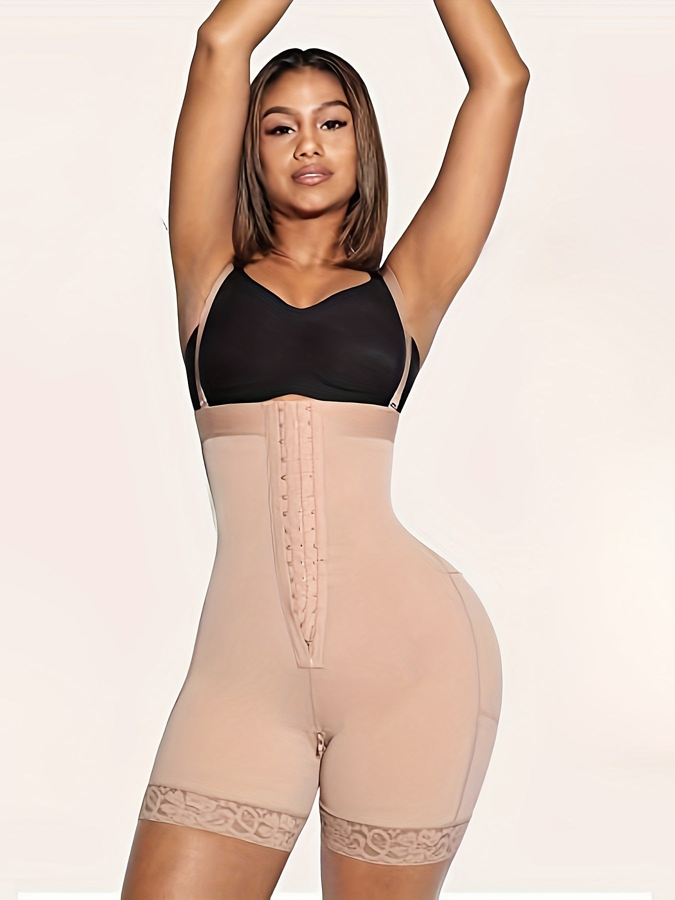 Front Button Lace Decorative Vest Shapewear Abdominal Control Hip Lifting Integrated Waistband Women's Underwear And Shapewear