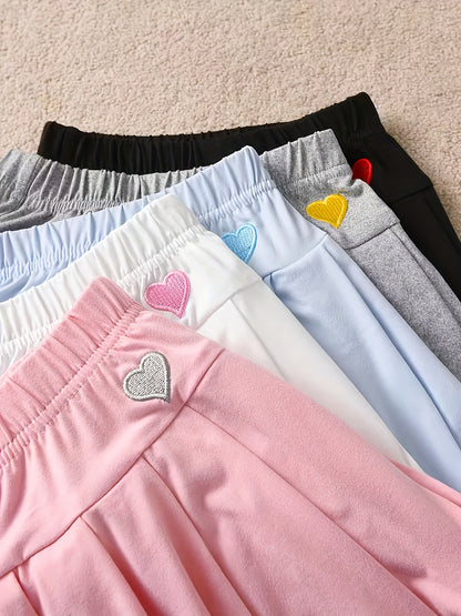 Randomly Send 2pcs, Girls' Pleated Skirt, Pants Belt, Safety Pants Skirt, Versatile Children's Anti Light Half Length Skirt, Summer Mid Size Children's Fashion, Suitable for Outdoor Sports Wear
