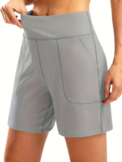Women'S High-Waist Quick-Dry Yoga Shorts with Pockets | Stretchy Nylon | Quick-Dry, Breathable, Stretchy | Yoga, Running And Fitness | Women