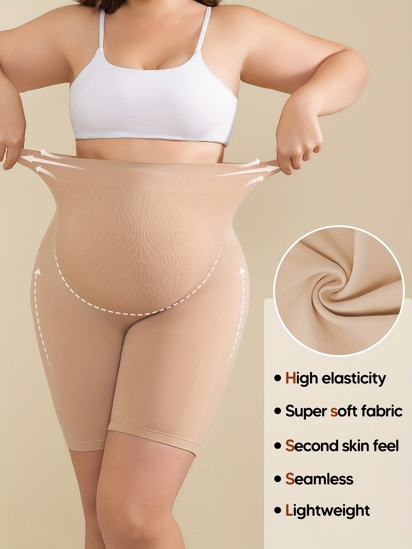High-Waisted, Stretchy Maternity Shorts with Abdominal Print for Support, Designed to Lift The Buttocks And Slim The Legs, Suitable for Casual Sports And Yoga