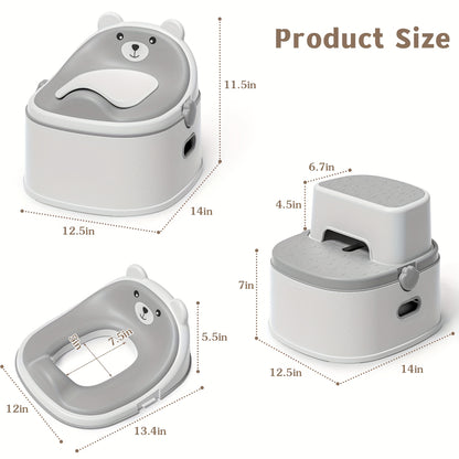 3-in-1 Potty Training Toilet, Portable Potty, Potty Training Seat And Toddler Step Stool, Easy Setup And Clean, Anti-Slip Toddler Potty Trainer For Boy Girl