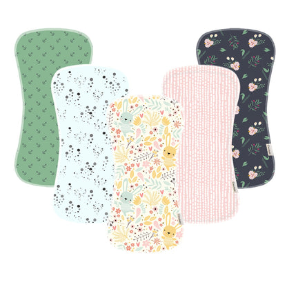 Soft And Breathable Newborn Burp Towel - Absorbent And Breathable, Cute Cartoon Unisex Design, Suitable For Newborn Boys And Girls, Holiday Gift 5 Packs