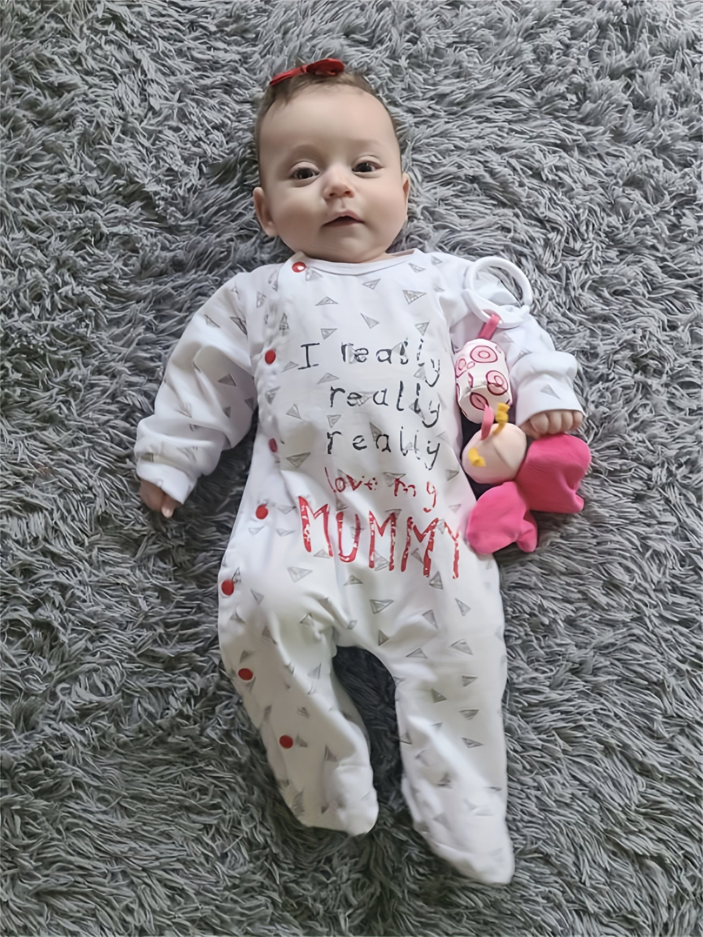 Kukitty Newborn Baby Boy Girl Clothes I Really Love My Daddy/ Mummy Long Sleeve Footies Romper Unisex-Baby 2pcs Footed Jumpsuit, for Outdoor