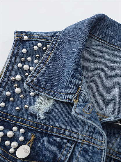 Oversized Women'S Denim Vest, Casual Jacket for Spring And Autumn Seasons