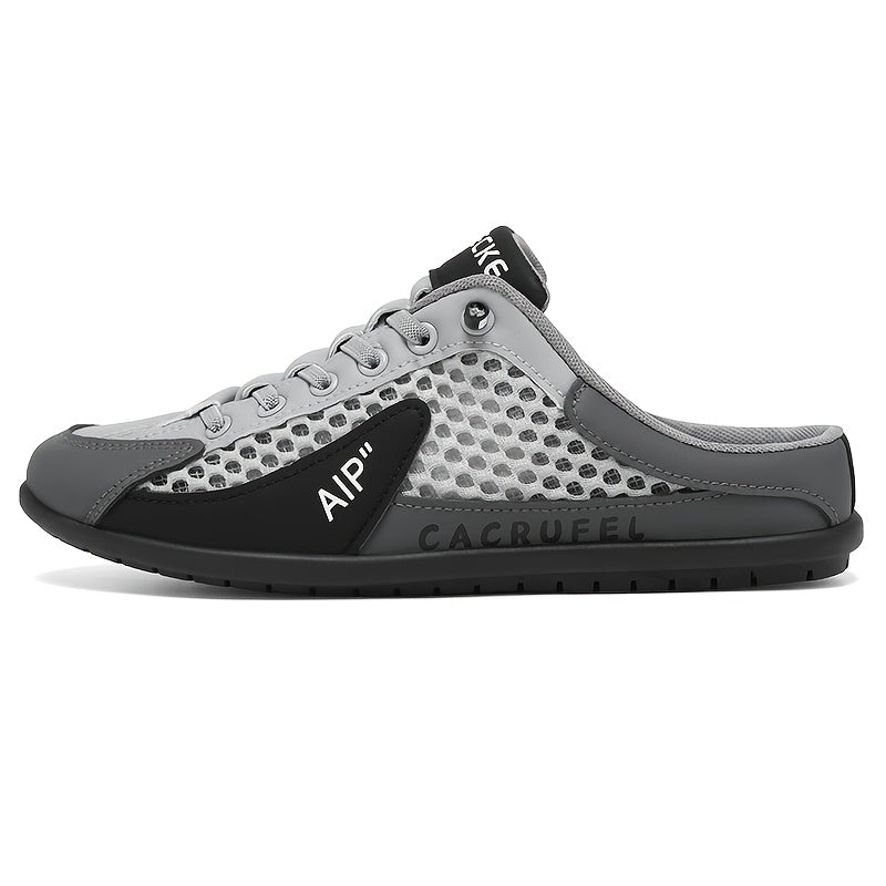 Men's Slip On Breathable Non Slip Casual Shoes, Summer Trendy Color Block Round Toe Slippers for Outdoor Walking Camping Casual Activities
