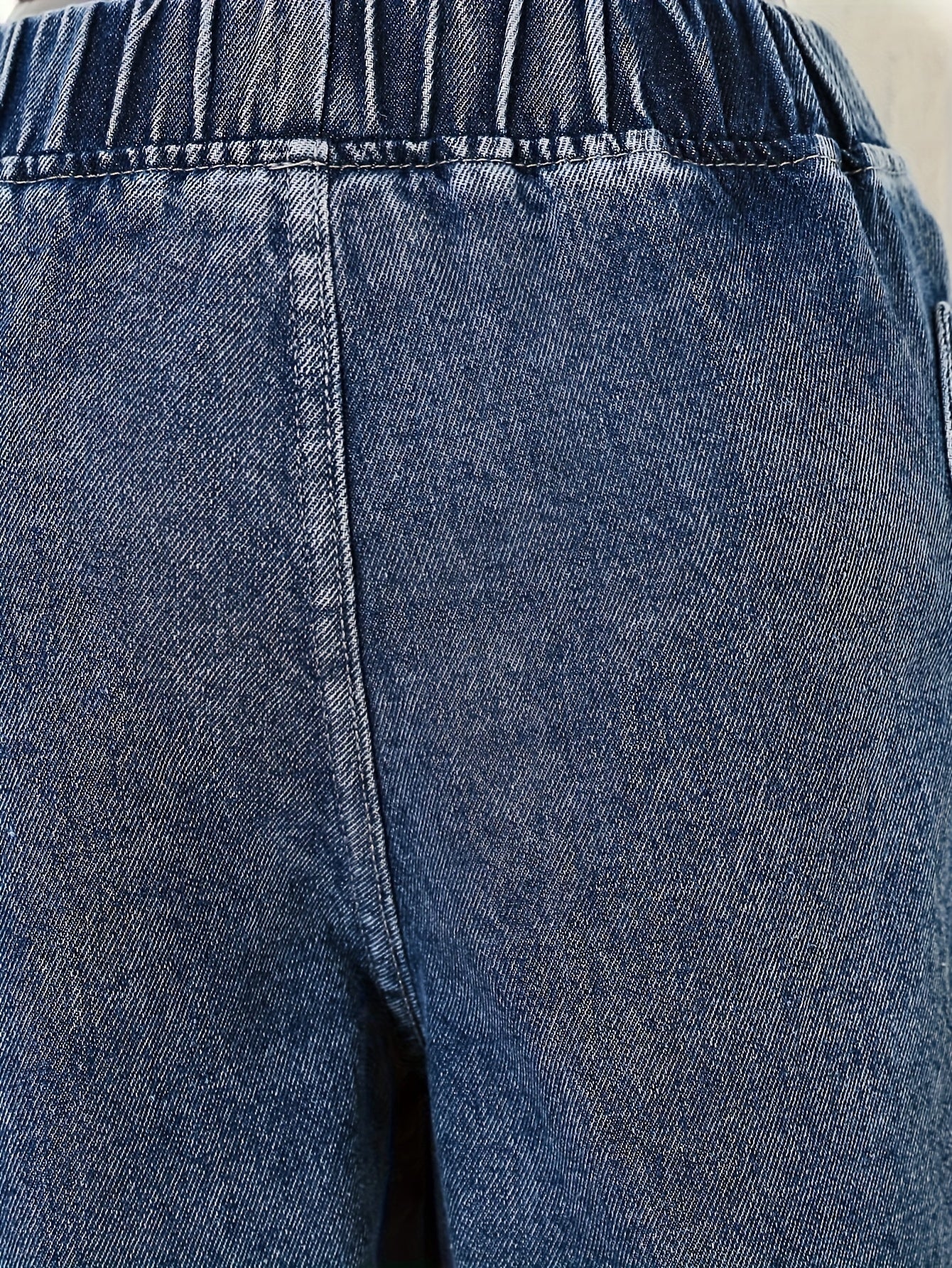 Girls' Fashion Washed Denim Pants for The Autumn 2025 Collection - Loose Fit Wide-leg Jeans, Casual Children's Playwear, Playful Children's Clothing, Classic Wide-leg Jeans, Non-stretch Fabric
