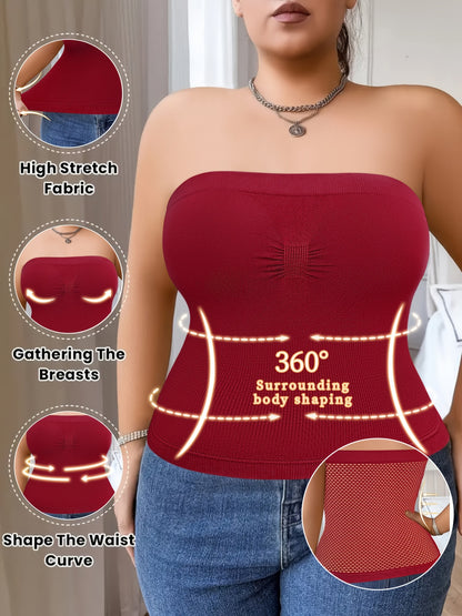 Plus-Size Tummy Control Bodysuit for Women - Comfortable, Breathable Shapewear
