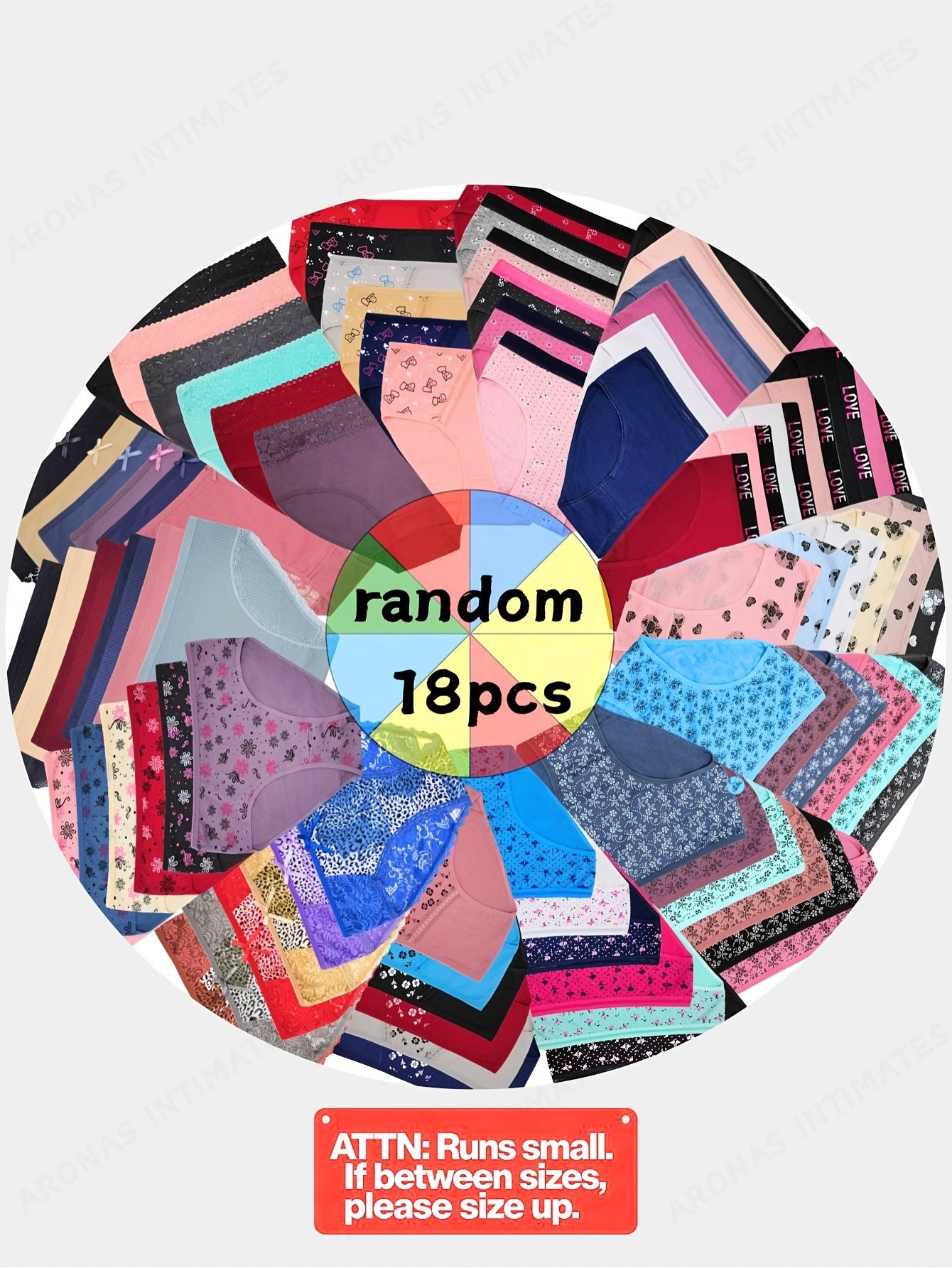 18pcs/ Pack Randomly Assorted Lace Women's Plus Size Panties