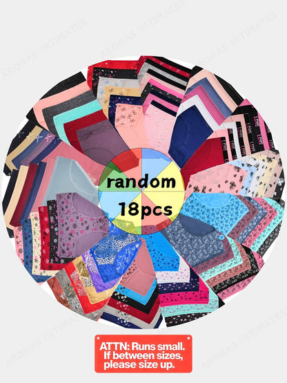 18pcs/ Pack Randomly Assorted Lace Women's Plus Size Panties