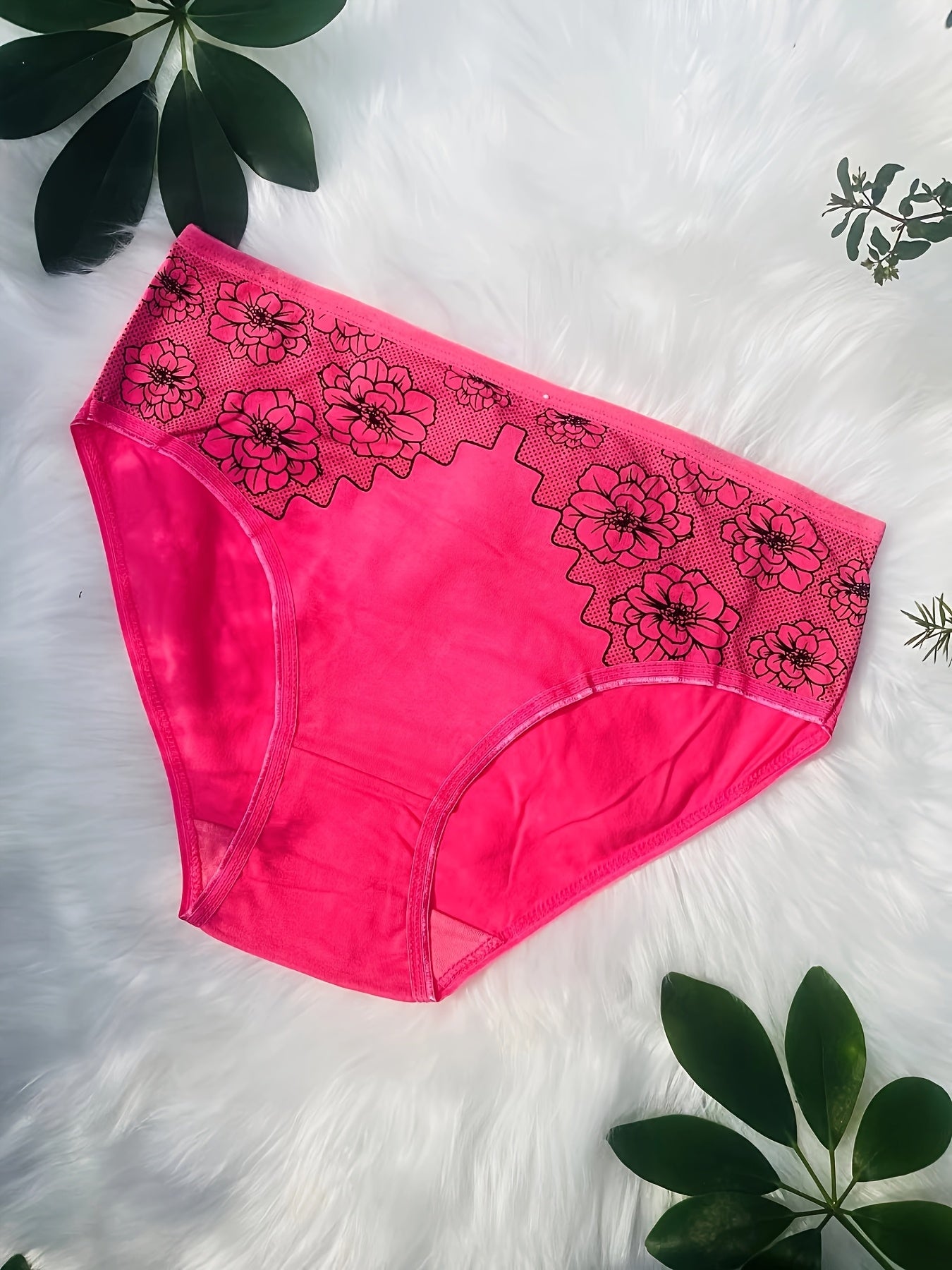 17pcs Of Luxurious Women'S Underwear Comfortable Breathable Elegant Print Flowers Briefs With Exquisite Details Perfect For Everyday Wear( Color Random Delivery)