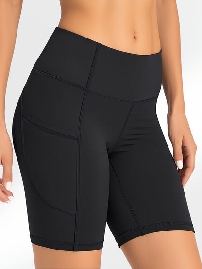 5pcs Set Of Large Sports Shorts For Women, Fashionable Casual Shorts, High Waist High Stretch Yoga Shorts, 5-inch Shorts With Phone Pocket
