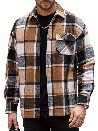 This Unisex, Retro-style Casual Shirt Features A Classic Plaid Design And A Minimalist Aesthetic. The Collared Design Makes It Suitable For Year-round Wear, And The Loose, Comfortable Fit Caters To Various Styling Needs. A Small Gift Is Included.