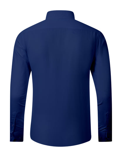 Men'S Long-Sleeve Button-Up Shirt Suitable for Semi-Formal Occasions in Spring And Summer Business Settings